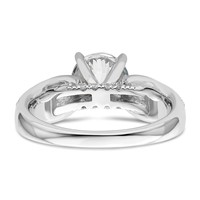 14K White Gold 0.62 Carat Lab Grown Diamond VS SI+ G+ 1.50 Carat Center Round Semi Mount Shared Prong Engagement Ring view 5