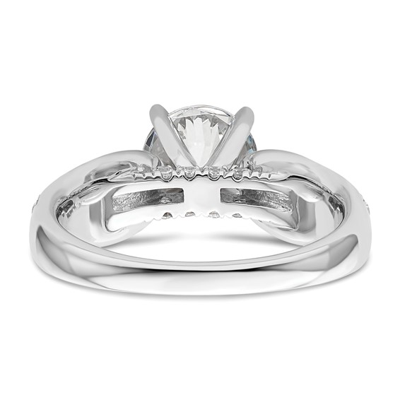 14k White Gold 5/8 carat Lab Grown Diamond VS/SI+ G+ 1 1/2 carat Center Round Semi Mount Shared Prong Engagement Ring