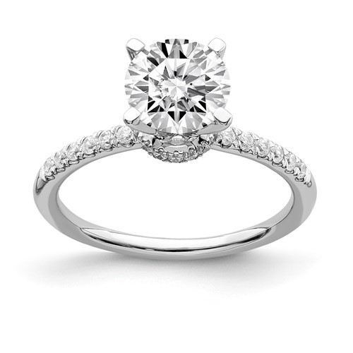 Alloy & CZ Semi-Mount Engagement Ring