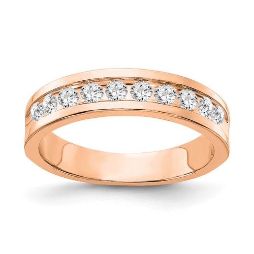 10K Rose 10-2.9mm Stone Tapered Channel Band Mtg