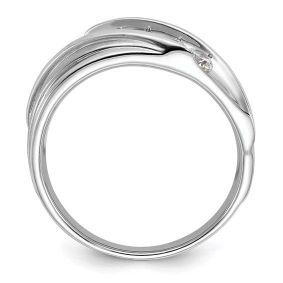 IBGoodman 10k White Gold 3/4 carat Lab Grown Diamond VS/SI+ G+ Five Stone Complete Men's Ring