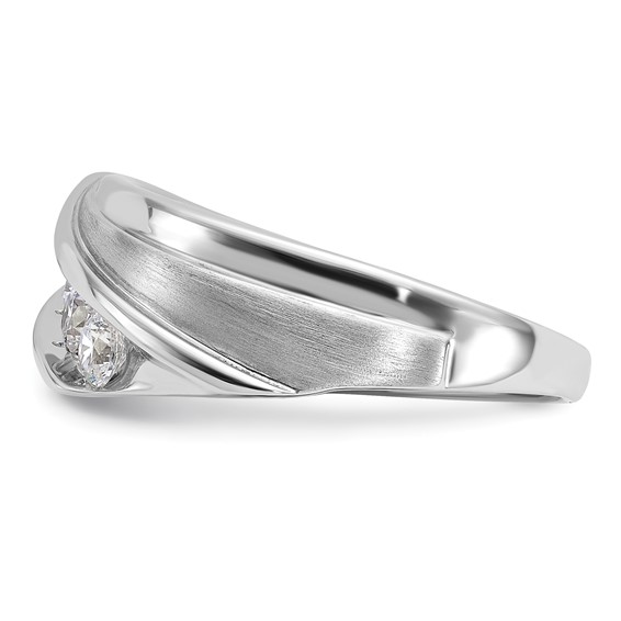 IBGoodman 10k White Gold 3/4 carat Lab Grown Diamond VS/SI+ G+ Five Stone Complete Men's Ring