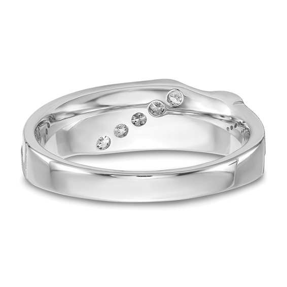 IBGoodman 10k White Gold 3/4 carat Lab Grown Diamond VS/SI+ G+ Five Stone Complete Men's Ring