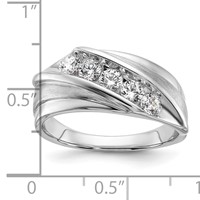 IBGoodman 10K White Gold 0.75 Carat Lab Grown Diamond VS SI+ G+ Five Stone Complete Men's Ring view 4