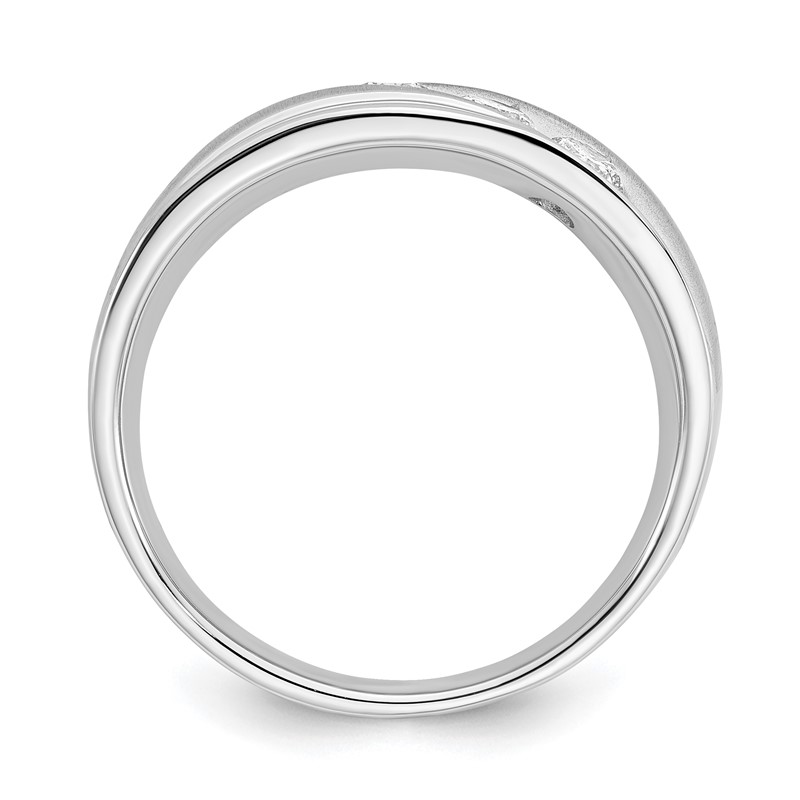 IBGoodman 14k 5/8 carat White Gold Lab Grown Diamond VS/SI+ G+ Three Stone Complete Men's Ring