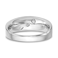 IBGoodman 14K 0.62 Carat White Gold Lab Grown Diamond VS SI+ G+ Three Stone Complete Men's Ring view 5
