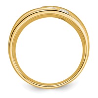 IBGoodman 14K Yellow Gold 0.62 Carat Lab Grown Diamond VS SI+ G+ Three Stone Complete Men's Ring view 2
