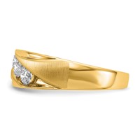 IBGoodman 14K Yellow Gold 0.62 Carat Lab Grown Diamond VS SI+ G+ Three Stone Complete Men's Ring view 3