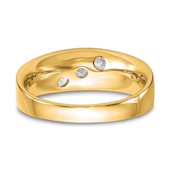 IBGoodman 14k 5/8 carat Lab Grown Diamond VS/SI+ G+ Three Stone Complete Men's Ring