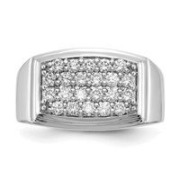 IBGoodman 10K White Gold 1 Carat Lab Grown Diamond VS SI+ G+ Cluster Men's Ring view 5