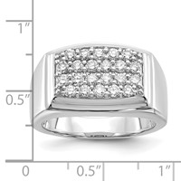 IBGoodman 10K White Gold 1 Carat Lab Grown Diamond VS SI+ G+ Cluster Men's Ring view 4
