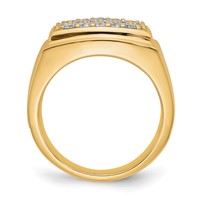 IBGoodman 10K Yellow Gold 1 Carat Lab Grown Diamond VS SI+ G+ Cluster Men's Ring view 2