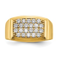 IBGoodman 10K Yellow Gold 1 Carat Lab Grown Diamond VS SI+ G+ Cluster Men's Ring view 4