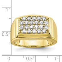 IBGoodman 10K Yellow Gold 1 Carat Lab Grown Diamond VS SI+ G+ Cluster Men's Ring view 5