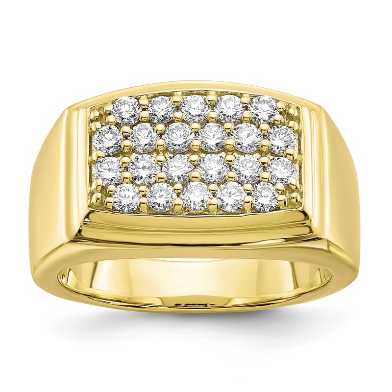 IBGoodman 10k 1 carat Lab Grown Diamond VS/SI+ G+ Cluster Men's Ring