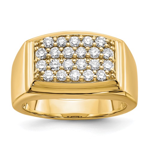 IBGoodman 10K Yellow Gold 1 Carat Lab Grown Diamond VS SI+ G+ Cluster Men's Ring