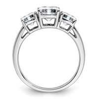 14K White Gold 2.33 Carat Certified Lab Grown Diamond VS+ F+ Cushion Complete Three Stone Engagement Ring view 2