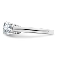 14K White Gold 2.33 Carat Certified Lab Grown Diamond VS+ F+ Cushion Complete Three Stone Engagement Ring view 3