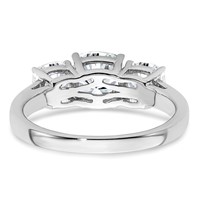 14K White Gold 2.33 Carat Certified Lab Grown Diamond VS+ F+ Cushion Complete Three Stone Engagement Ring view 5