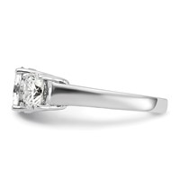 14K White Gold 3.75 Carat Certified Lab Grown Diamond VS+ F+ Cushion Complete Three Stone Engagement Ring view 3