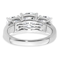 14K White Gold 3.75 Carat Certified Lab Grown Diamond VS+ F+ Cushion Complete Three Stone Engagement Ring view 5