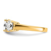14K Yellow Gold 3.75 Carat Certified Lab Grown Diamond VS+ F+ Cushion Complete Three Stone Engagement Ring view 3