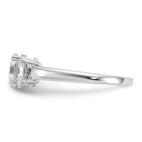 14K White Gold 1.33 Carat Lab Grown Diamond VS+ F+ Oval Complete Three Stone Engagement Ring view 3
