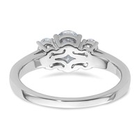 14K White Gold 1.33 Carat Lab Grown Diamond VS+ F+ Oval Complete Three Stone Engagement Ring view 5