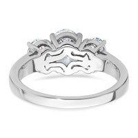 14K White Gold 3 Carat Lab Grown Diamond VS+ F+ Oval Complete Three Stone Engagement Ring view 5