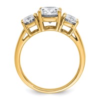 14K Yellow Gold 3.62 Carat Lab Grown Diamond VS+ F+ Oval Complete Three Stone Engagement Ring view 2