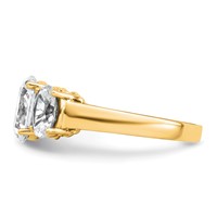 14K Yellow Gold 3.62 Carat Lab Grown Diamond VS+ F+ Oval Complete Three Stone Engagement Ring view 3