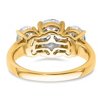 14K Yellow Gold 3.62 Carat Lab Grown Diamond VS+ F+ Oval Complete Three Stone Engagement Ring view 5