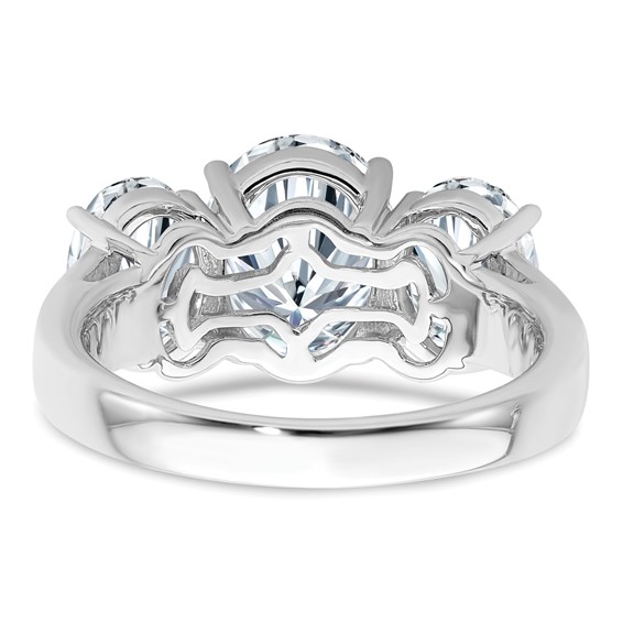 Gold Diamond Oval 3-Stone Bridal Rings