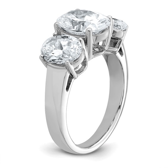 Gold Diamond Oval 3-Stone Bridal Rings