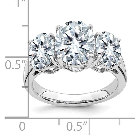 Gold Diamond Oval 3-Stone Bridal Rings