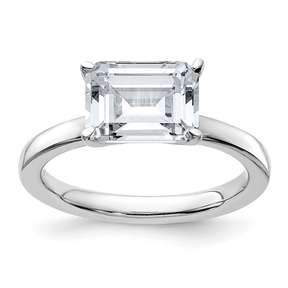 14kw 2.6ct. 9x7mm East West Emerald Solitaire Ring Mounting