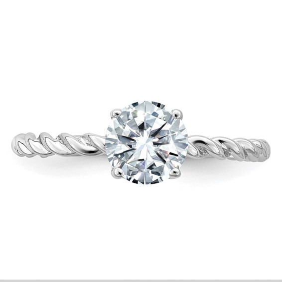 Twisted Moissanite Solitaire Rings