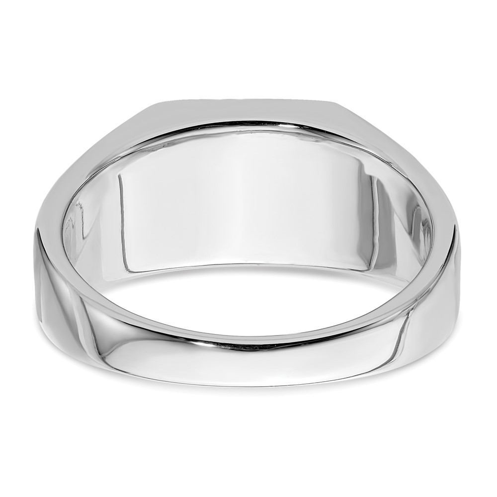 IBGoodman 10k White Gold 3/8 carat Lab Grown Diamond VS/SI+ G+ and Lab Created Blue Sapphire Men's Ring (RM6799-CS-100-0WLG)