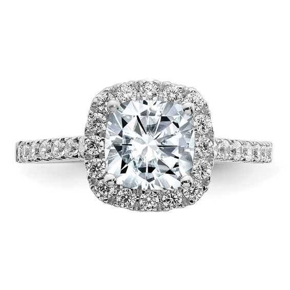 Cushion Halo Moissanite Engagement Rings