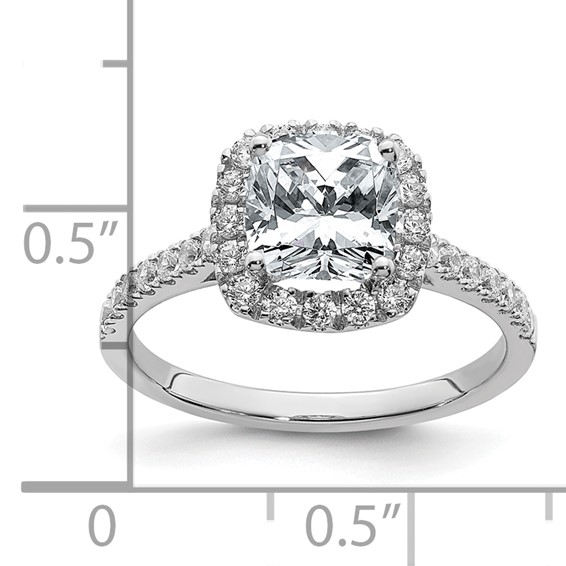 Cushion Halo Moissanite Engagement Rings