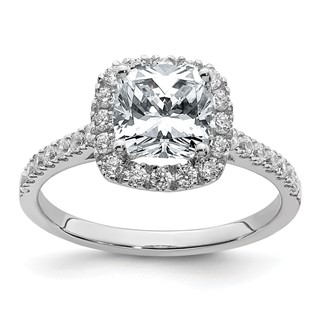 Cushion Halo Moissanite Engagement Rings