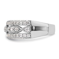 14K White Gold 1.20 Carat Lab Grown Diamond VS SI+ G+ Complete Fashion Ring view 3