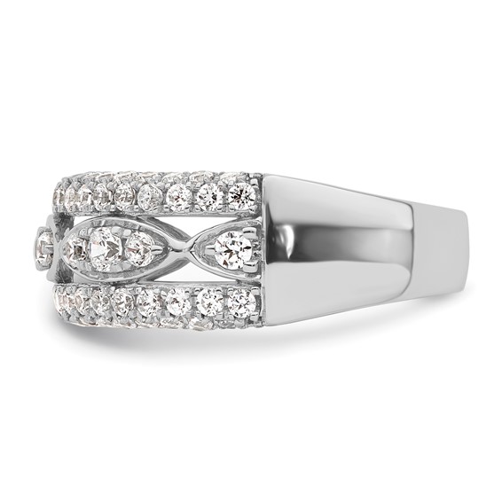 14k White Gold 1 1/5 carat Lab Grown Diamond VS/SI+ G+ Complete Fashion Ring