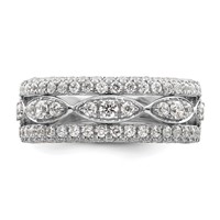14K White Gold 1.20 Carat Lab Grown Diamond VS SI+ G+ Complete Fashion Ring view 4