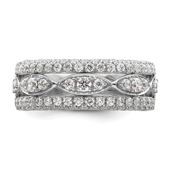 14k White Gold 1 1/5 carat Lab Grown Diamond VS/SI+ G+ Complete Fashion Ring