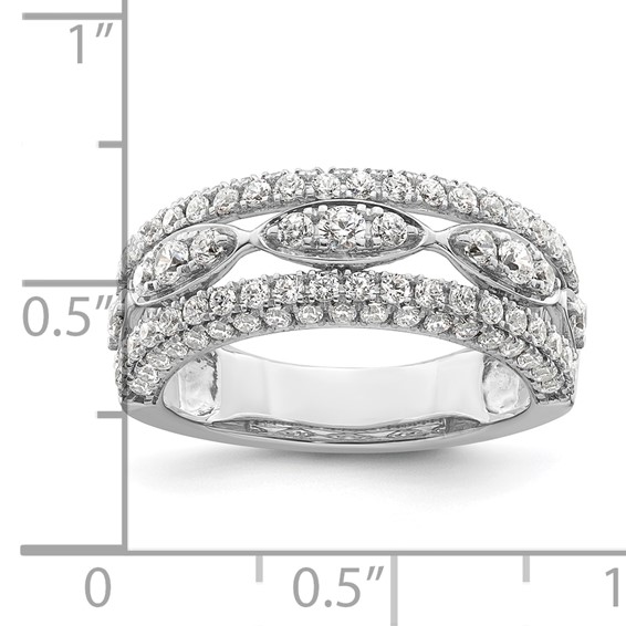 14k White Gold 1 1/5 carat Lab Grown Diamond VS/SI+ G+ Complete Fashion Ring