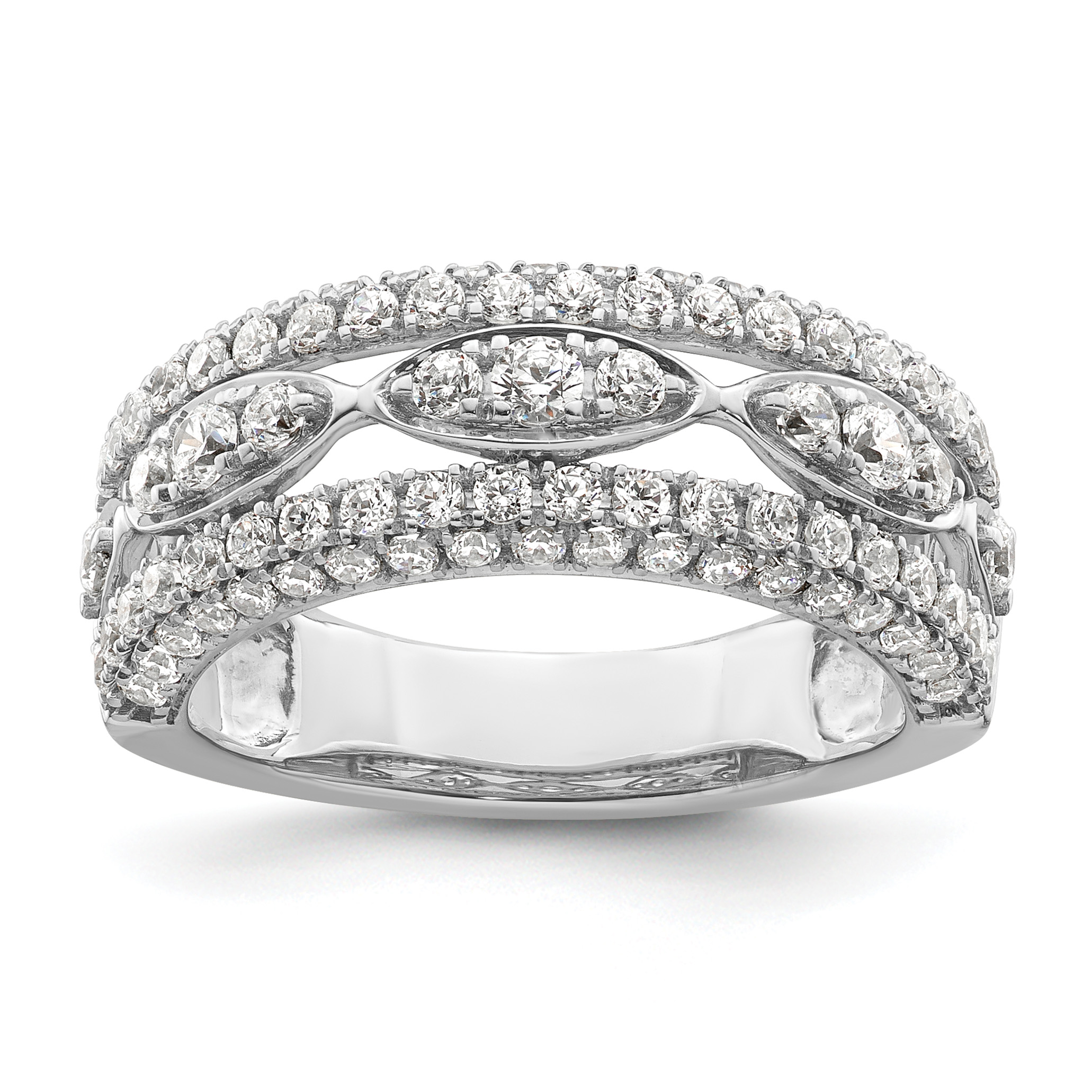 14k White Gold 1 1/5 carat Lab Grown Diamond VS/SI+ G+ Complete Fashion Ring (RM6813-120-WLG)