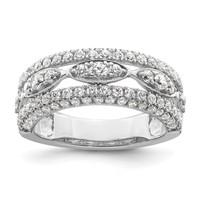 14K White Gold 1.20 Carat Lab Grown Diamond VS SI+ G+ Complete Fashion Ring view 1