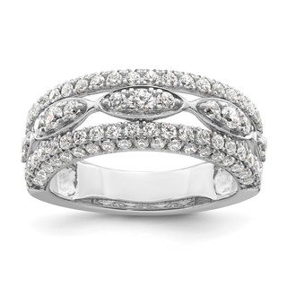 14k White Gold 1 1/5 carat Lab Grown Diamond VS/SI+ G+ Complete Fashion Ring