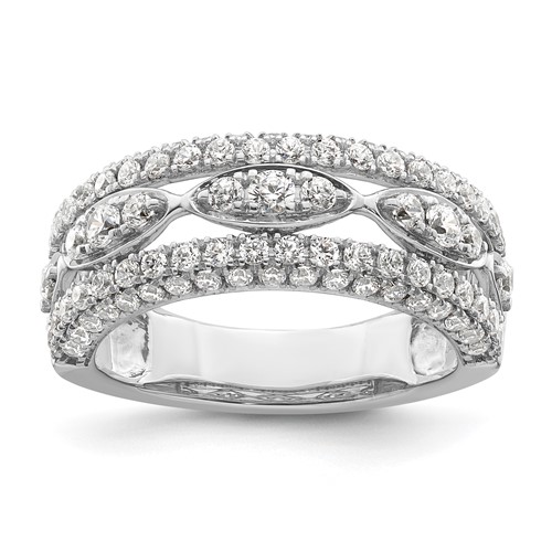 14K White Gold 1.20 Carat Lab Grown Diamond VS SI+ G+ Complete Fashion Ring